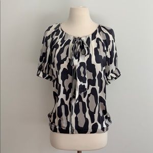Sonia Rykiel silk modern tonal animal print top